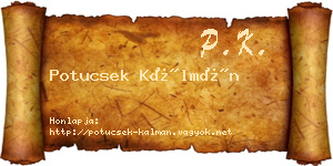 Potucsek Kálmán névjegykártya