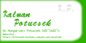 kalman potucsek business card
